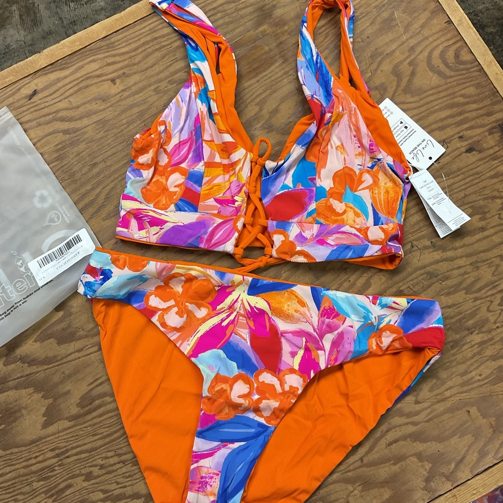 Cupshe Orange and Multicolor Bikini